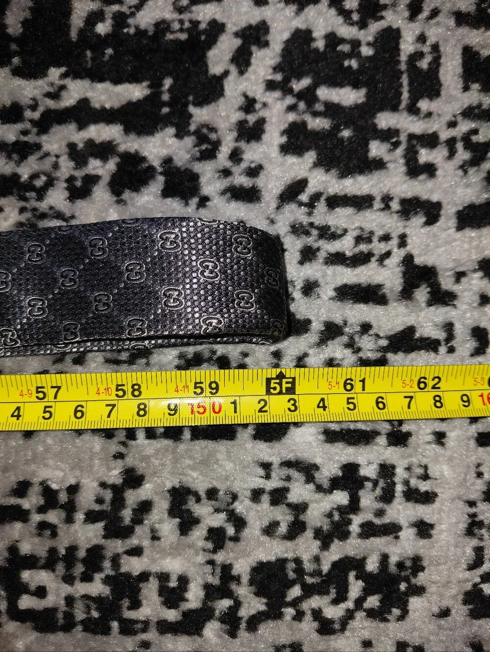 Authentic Gucci GG Monogram Silk Tie | Dark Grey / Charcoal Luxury Necktie CC
